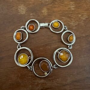Lia Sophia Alex circular brown and yellow bracelet